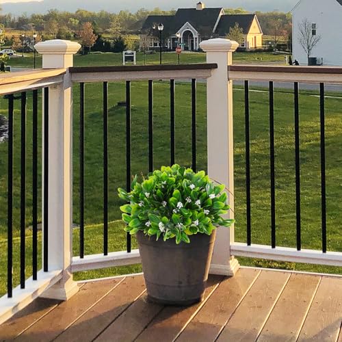 SJL Fake Plastic Plants, 10Pcs Artificial Flowers for Outdoor Fake Greenery Stems Faux Spring Flower UV Resistant Plastic Plants No Fade Faux Greenery for Garden Porch Patio Planter Home Decor(White) - color: Bundle White Gladiolus