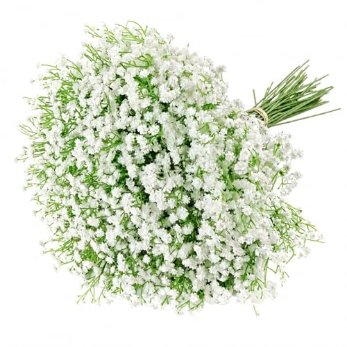 Baby’s Breath Flowers Bulk – White Real Touch Gypsophila Bouquets Faux Baby Breath for Wedding Decor, Centerpieces, DIY Floral Arrangement, Party and Home Decorations (24Pcs) - color: 24pcs
