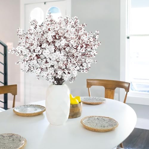 Uieke 30 Pcs Babys Breath Artificial Flowers Fake Silk White Flowers Faux Gypsophila Bouquet Real Touch Floral for Home Wedding Party Centerpieces DIY Décor - color: White, size: 30PCS