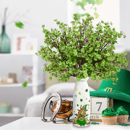 Yastouay 5 Pcs Silk Green Fake Flowers Babys Breath Flowers Artificial Bulk, Spring Fowers Artificial for Decoration for DIY Home Centerpiece Table Decor - color: Green, size: 5 Pcs