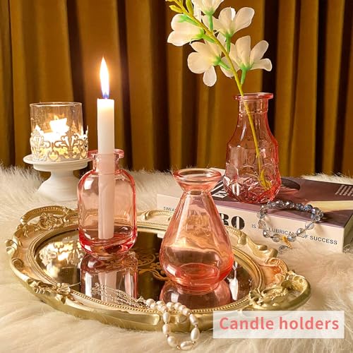 Glass Bud Vases in Bulk Set of 30 Pcs,Small Glass Vases for Flowers as Wedding Centerpieces for Tables,Clear Flower Vases Suitble for Wedding Decorations,Home Decor (Light Pink, 30 pcs) - color: Light Pink, size: 30 pcs