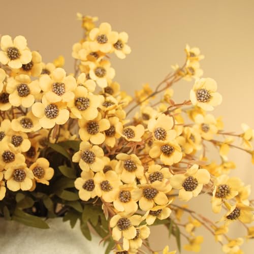 24pcs Faux Yellow Spring flowers With Stems, 23" Realistic Wildflowers Artificial Long Floral for Home Office Decor, Spring Table Centerpiece, Yellow Flowers Arrangements, Modern Farmhouse Decor - color: Yellow Wild