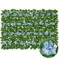 Expandable Fence Privacy Screen with Artificial Flower, Faux Privacy Fence Panel Artificial Green Wall Balcony Garden Patio Privacy Screen, Single Sided Leaves (Blue Hydrangea, 1 Pack) - color: Blue Hydrangea, size: 1 Pack