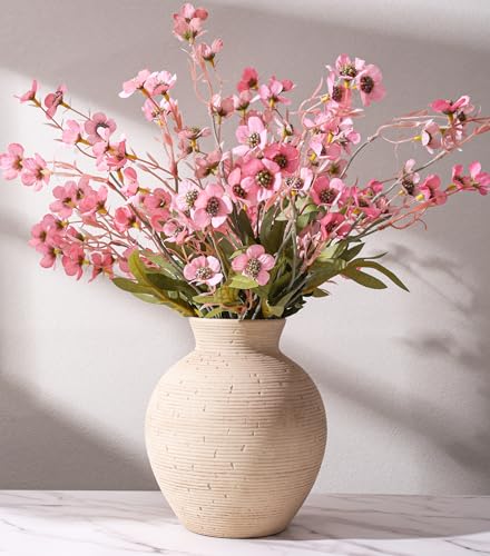 Ceramic Flower Vase Home Decor, 7.4 in Farmhouse Table Vases Retro Vintage Living Room Kitchen Bedroom Decoration Pottery Decorative Vases for Flowers House Shelf Office Desk Dining Entryway, Rustic - color: 7.4 in - Rustic