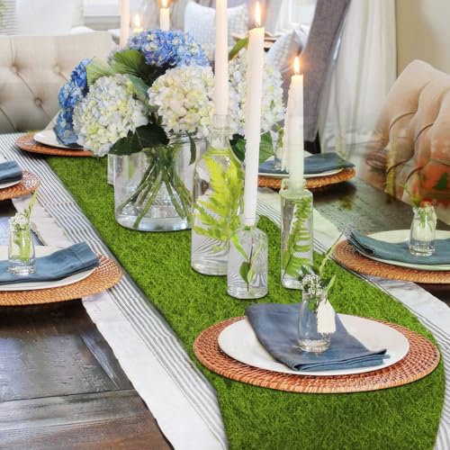 ACRYCS Fake Moss Green 39" x 39" Faux Moss for Decorating Artificial Grass for Indoor Plants Wall Crafts DIY Table Centerpieces Fairy Woodland Garden Floral Wedding 100x100cm - size: Light Green-39" x 39"/100x100 cm