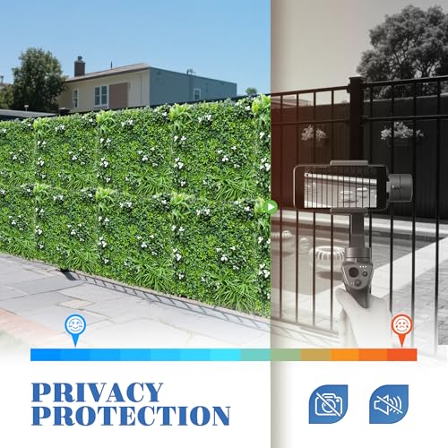 ECOOPTS 40"x40" Faux Ivy Privacy Fence Screen Artificial Boxwood Panels Topiary Hedge Plants for Indoor Outdoor Decoration, #2 Mixed Leave, 1 Pack - color: 40"x40" #2 Mixed Leave, size: 40"x40"