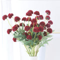 LVEFIT 10 Pcs Burgundy Kiku Flower Fake Mums Long Stem Flowers,Faux Kiku Flower Bulk,Silk Flowers Mini Chrysanthemum Floral Arrangements,Artificial Flowers Chrysanth Mini Fake Flower - color: Burgundy