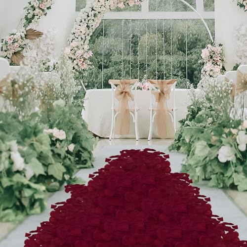 JHFGJGH 500 Pcs Exquisite Dark Red Rose Petals, Artificial Flower Petals for Weddings,Events Deco - color: Dark Red