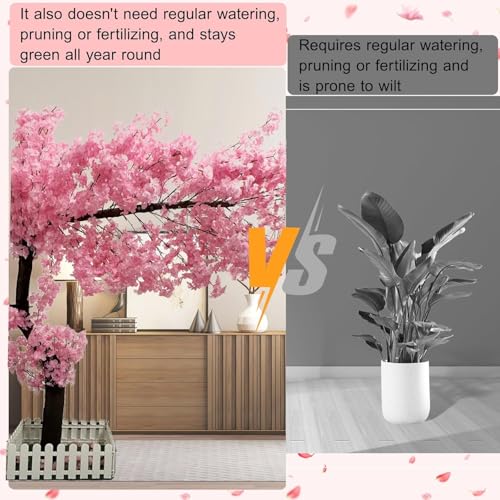Cherry Blossom Tree Wishing Tree Handmade Shopping Wedding Party Indoor and Outdoor Decoration Artificial Cherry Blossom Tree (3.9ftx2.3ft) - size: 3.9ftx2.3ft