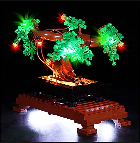 Upgraded LED Light Kit for Lego Botanicals Bonsai Tree Building Set, Compatible with Lego 10281 Green Models, Home Decoration Lights Valentines Day Gift (Only Light, No Building Models) - color: 10281 Bonsai Tree Light Kit Green, size: Standard Version