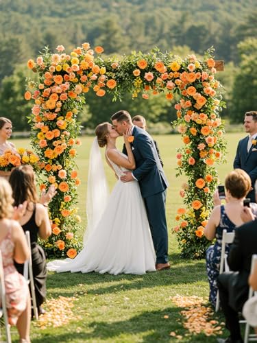 MACTING Artificial Rose Flowers 30PCS Real Touch Fake Flowers with Stem Faux Foam Roses for DIY Wedding Bouquet Table Centerpieces Party Bridal Shower Home Thanksgiving Fall Decorations,Orange - color: Orange-1, size: 30PCS