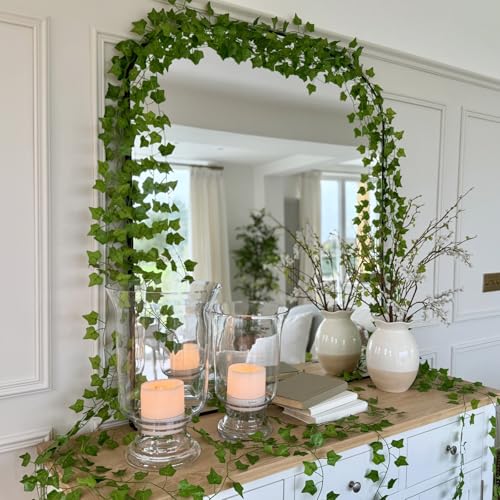 CQURE 14 Pack 98Ft Artificial Ivy Garland,Ivy Garland Fake Vines UV Resistant Green Leaves Fake Plants Hanging Vines for Home Kitchen Wedding Party Garden Wall Room Decor