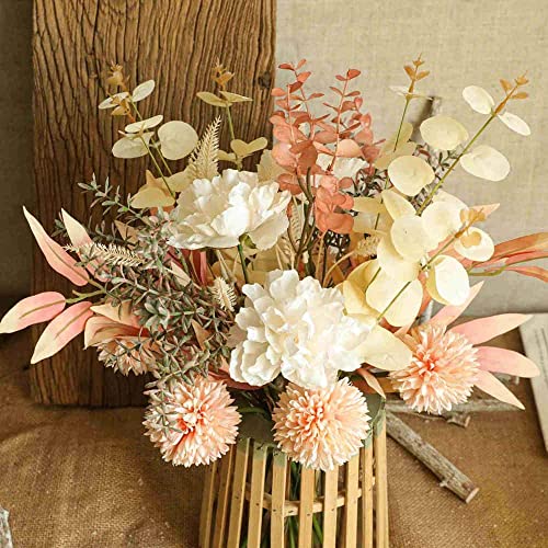 Artificial Hydrangea Artificial Plants Flowers Artificial Flower Bouquet Decorative Silk Flowers for Wedding Flower Arrangements Centrepiece (Champagne) - color: Champagne