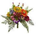 Nearly Natural 13in. Mixed Flowers Artificial Bush (Set of 2)
