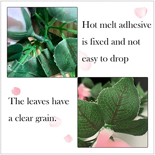 2 Pack Artificial Rose Vine Garland Fake Roses Flowers Plants Vines Hanging Floral Leaves Decoration for Wedding Party Table Garden Arch Wall Home Room Decor(Pink) - color: Pink, size: 【2 Pcs】