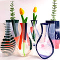 BLOFLO Collapsible Flower Vase, Foldable Vase, Expandable Vase, Plastic Flower Vases, Removable Flower Vases for Centerpieces, Contemporary Décor for Home Office Wedding (Set of 6)