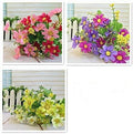 RayLineDo® 3 Bunches of Cineraria Artificial Flower Bouquet Home Office Decor (Light Yellow and White/Light Purple/Rose Pink)