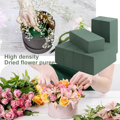 IHDYPPEW 16 PCS Green Floral Foam Blocks, 7.8"L x 2.4"W x 3.54"H Floral Foam for Flower Arrangements, Dry and Wet Florist Foam for Flowers, Flower Foam Bricks for Flowers Business, Outdoor, Weddings - size: 16 PCS 7.8 x 2.4 x 3.54 inch