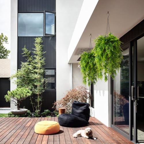 ZFProcess Artificial Faux Hanging Plants Basket for Spring Summer Outdoor Decoration, Fake Eucalyptus Leaf UV Resistant Look Real for Outside Porch Home Patio Balcony Yard(Eucalyptus Leaf) - color: Green