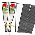 BEISHIDA 100 PCS Single Rose Sleeve Single Flower Wrapping Bags Single Rose Packaging Cellophane Flower Sleeves for Florist Bouquet Supplies, Mother's Day, Valentine's Day,Wedding Gift(Pink Edge) - color: single-black
