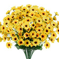 8 Bundles Sunflowers Artificial Flowers Silk Mini Sunflowers Fake Yellow Flowers Gerbera Daisies Flowers for Indoor Outdoor Home Kitchen Table Wedding Centerpieces Gravesites Decor (13.77")
