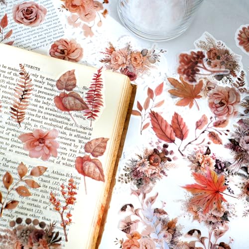 600 Pcs Natural Botanical Flower Stickers, Wildflower Stickers for Scrapbooking Junk Journal Notebook Diary Planner Letter Envelope Water Bottle Phone Case Craft Decoration (Set of 6) - color: 6 Color Set