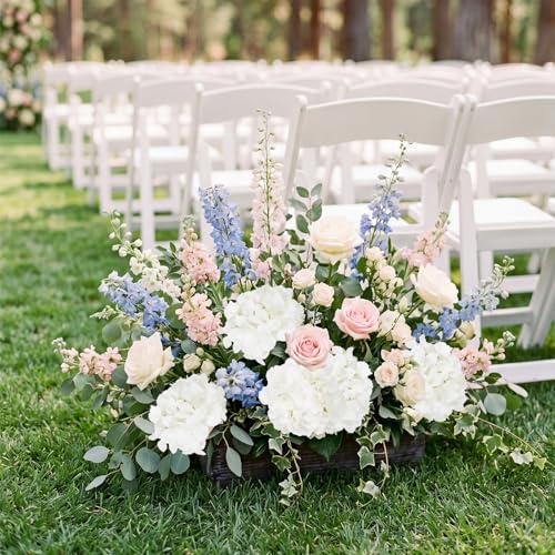 IPOPU Real Touch Hydrangea Artificial Flowers 6pcs Faux Hydrangea Flowers with Short Stems Pure White Latex Flowers for Home Wedding Bouquet Arrangement Babby Shower Party Decoration (Pure White) - color: Pure White