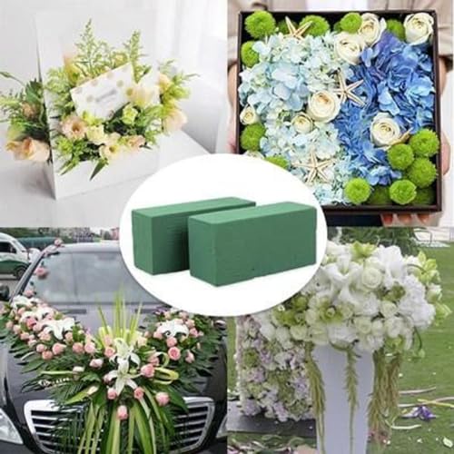 Crafare 6pc Wet Fresh Floral Foam Blocks Green Florist Foam Bricks 8.9(L) X 3.9(W) X 3(H) for Spring Fresh Flower Arrangement and Crafts Supply