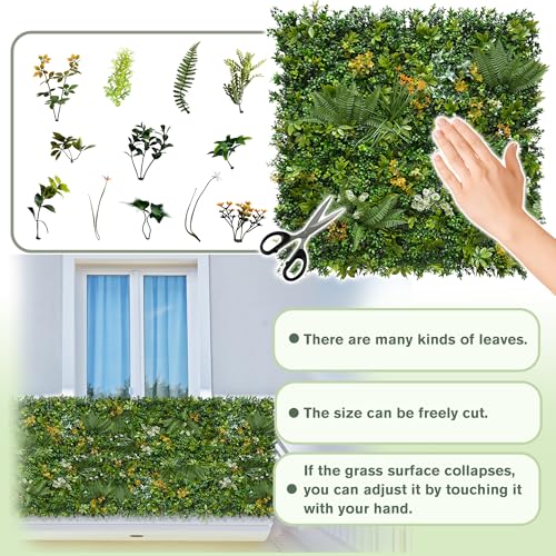 Artificial Green Wall Panels: 20"x20" (8 Pack) Faux Greenery Vine Hedge Ivy Privacy Fence Screen with UV Anti&Fake Boxwood Plant Backdrop for Indoor Wedding and Outdoor Garden Backyard Decor - size: 20"x20" (8 Pack)