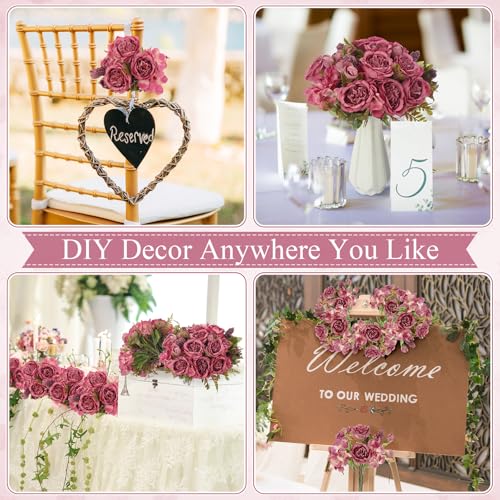 Yunsailing 8 Packs Artificial Peony Flowers Faux Silk Hydrangea Bouquet Vintage Wedding Home Table for Door Decor Reusable Bouquet of Rose Flowers for Valentine Wedding Birthday Party(Bean Paste Pink) - color: Bean Paste Pink, style: Hydrangea