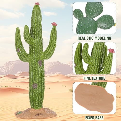 UKCOCO 2 Pack Simulated Cactus Adornments Lifelike Cactus Figurine Desktop Decor 5.70 in PVC Modeling Statue for Home Office Garden Terrarium