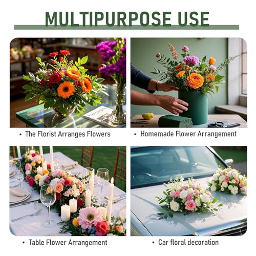RIDEHILL 3 Pack Floral Foam Blocks, 5.5" x 3.1" x 1.7" Flower Foam for Flower Arrangements Supplies, Wet and Dry Flower Foam Blocks Suitable for Fresh and Artificial Flowers in Decorations
