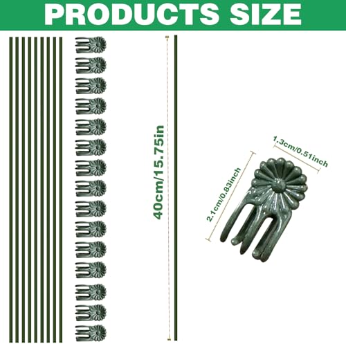 10pcs Green Plant Support Stakes with 15pcs Clips, Bendable Stakes for Tall Plants, Indoor & Outdoor Use - color: 25PCS