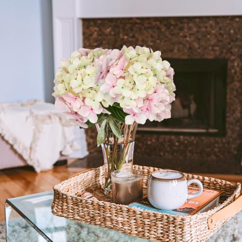 DILATATA Pink Fake Hydrangeas Real Touch Hydrangea Flowers 26" Large Artificial Hydrangea Flowers Silk Hydrangea for Wedding Bouquet, Home, Party, Store, 3pcs - color: Pink Cream, size: 3PCS