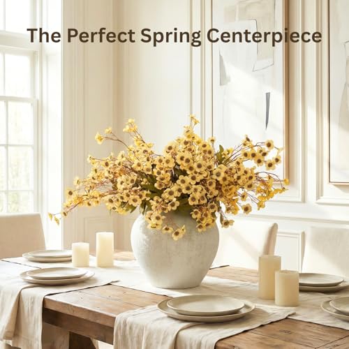 24pcs Faux Yellow Spring flowers With Stems, 23" Realistic Wildflowers Artificial Long Floral for Home Office Decor, Spring Table Centerpiece, Yellow Flowers Arrangements, Modern Farmhouse Decor - color: Yellow Wild