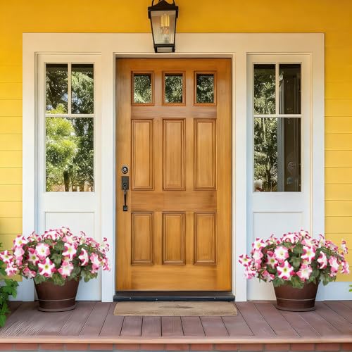 Artificial Flowers for Outdoors, Faux Petunias Spring Summer Decoration, Fake Flowers Plants UV Resistant Look Real Silk Flowers for Outside Planter Front Door Porch Patio Yard (6, Pink-White) - color: Pink-white