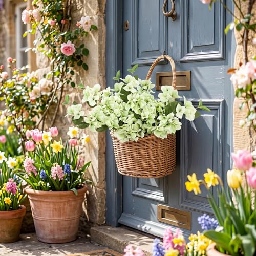 Faux Bougainvillea 8 PCS Realistic Artificial Bougainvillea Silk Flowers Long Stem Flowers for Tall Vase Home Wedding Centerepieces Decor (Green) - color: Green