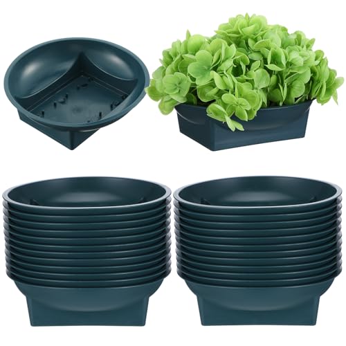 24-Pack Green 6.3 Inch Round Floral Foam Bowls, Floral Arrangement Containers for Centerpieces, DIY Wedding, Party, Home Decor Supplies