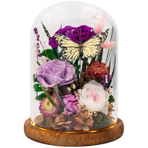 Forever Gifts for Her: Big Flower Big Love-Graduation Flowers for Daughter Wife Mom-Eternal Flower with Butterfly-Flowers for Delivery Prime on Anniversary Valentines Birthday (Purple) - color: Purple1