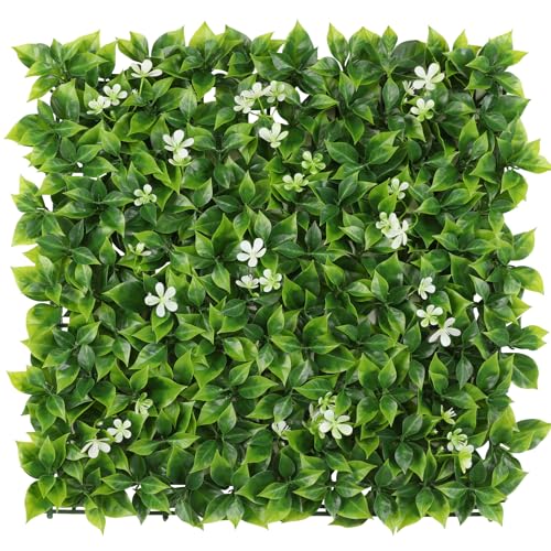 Luyue Artificial Grass Wall Panels 12pcs 20”×20” Greenery Wall Backdrop Boxwood Panels Green Leaf Hedge Panel Grass Backdrop for Indoor Home Decor for Outdoor Garden Balcony Greenery Fence Screen - color: 20"×20" - A