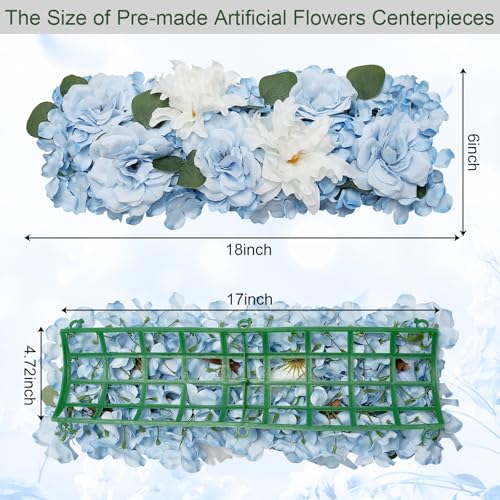Pack of 6 Wedding Arch Decorations, 18 inch Artificial Flower Table Centerpieces Floral Arrangement for Wall Backdrop Party Bridal Shower Event Decor - Blue - color: Blue, size: Pack of 6 Flower Arrangements