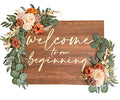 Lookein Artificial Flower Swag for Wedding Welcome Sign Floral Decoration for Wedding Ceremony Wedding Reception Entry Decoration Set of 2, Chic Terracotta