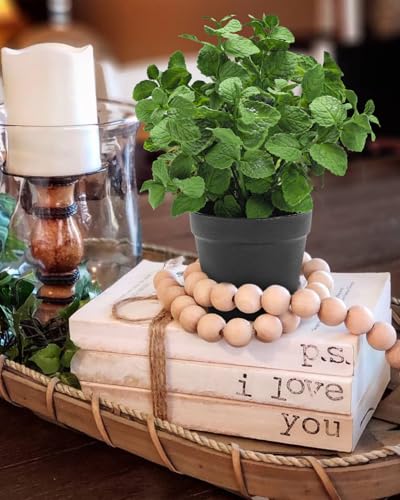 Coferset Small Fake Plants Mint Artificial Potted Plants for Home Office Bathroom Shelf Farmhouse Coffee Table Decor (Green) - color: Mint