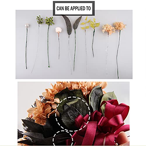 Floral Wire 26 Gauge, 100 Pcs Silver Florist Wire - 14 Inch for Crafts, Bouquet Stem Wrapping, Wreath Making, Flower Arrangement Supplies - color: Silver