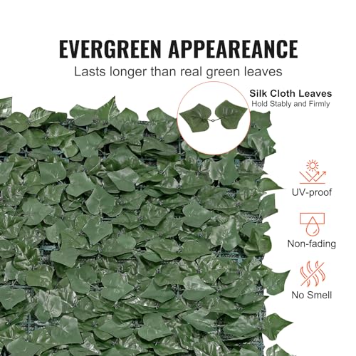 VEVOR Artificial Ivy Privacy Fence Screen, 59 x 158 in Faux Ivy Vine Leaf Hedges Fence, Greenery Privacy Fence with Mesh Cloth Backing, Green Wall Decoration for Outdoor Garden, Yard, Balcony - color: Ivy with Green Mesh Backing, size: 59 x 158 inch