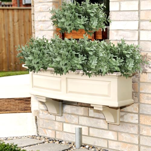 6 Bundles Artificial Greenery Stems, 14.5" Fake Lucky Bamboo Leaves Faux Outdoor Plants UV Resistant Plastic Shrubs for Outside Home Garden Wedding Patio Porch Farmhouse Pathway Indoor Decorations - color: Light Green