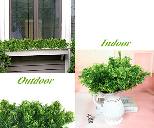 Artificial Shrubs, Plastic Plants Simulation Fake Bushes Wedding Outdoor Indoor Home Garden Verandah Kitchen Parterre Office Table Centerpieces Arrangements Decoration Green 4pcs - color: Crushed Grass / 4pcs