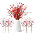 8PCS Valentine's Day Floral Decorations – Artificial Heart Shaped Foam with Red, Pink, White Berries, Artificial Picks for Home, Wedding, Party, DIY Craft, Perfect Valentine's Gift