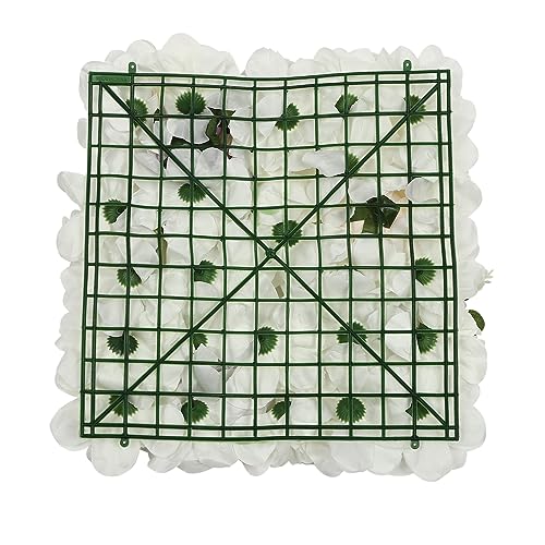 3D Flower Wall Panel Floral Backdrop,12PCS Artificial Flower Wall Background Silk Rose Mat, Artificial Flower Backdrop Faux Flower Panel for Wedding - color: 12pcs White, Purple