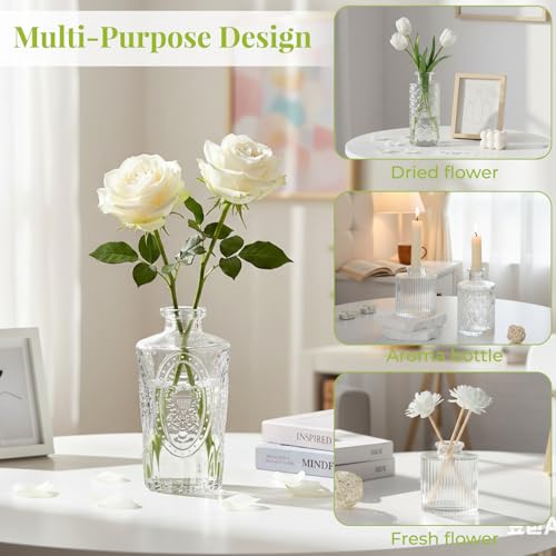 BEAHOT Bud Vase in Bulk - Flower Vases for Wedding Decorations, Glass Vase for Table Decorations, Small Vase for Home, Mother's Day, Centerpieces, Party, Office (32pack,Clear) - color: Clear